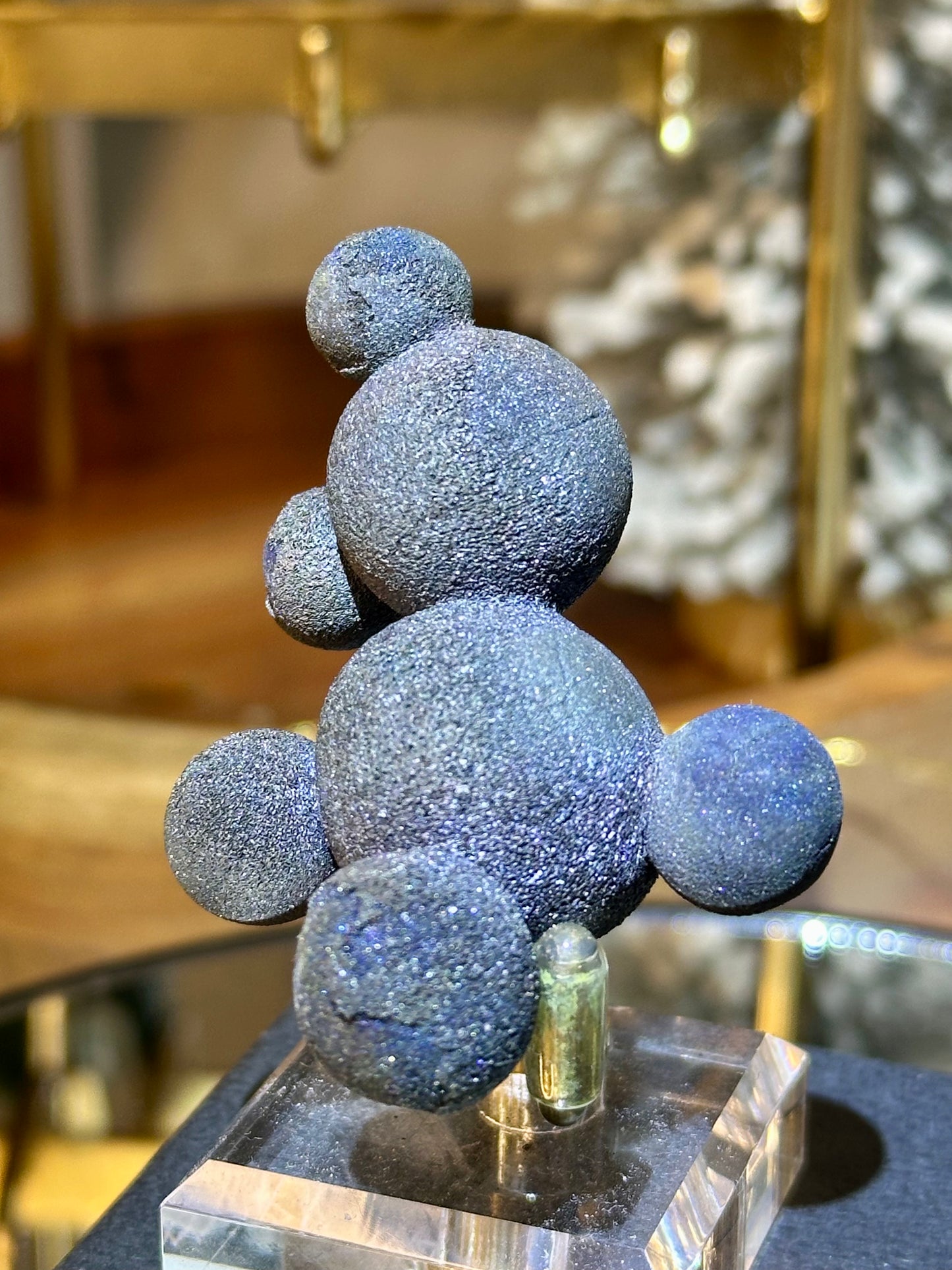 RARE Blue Sparkly Chalcopyrite Balls from Tonglushan Mine China / Dark Blue Iridescent Sparkly