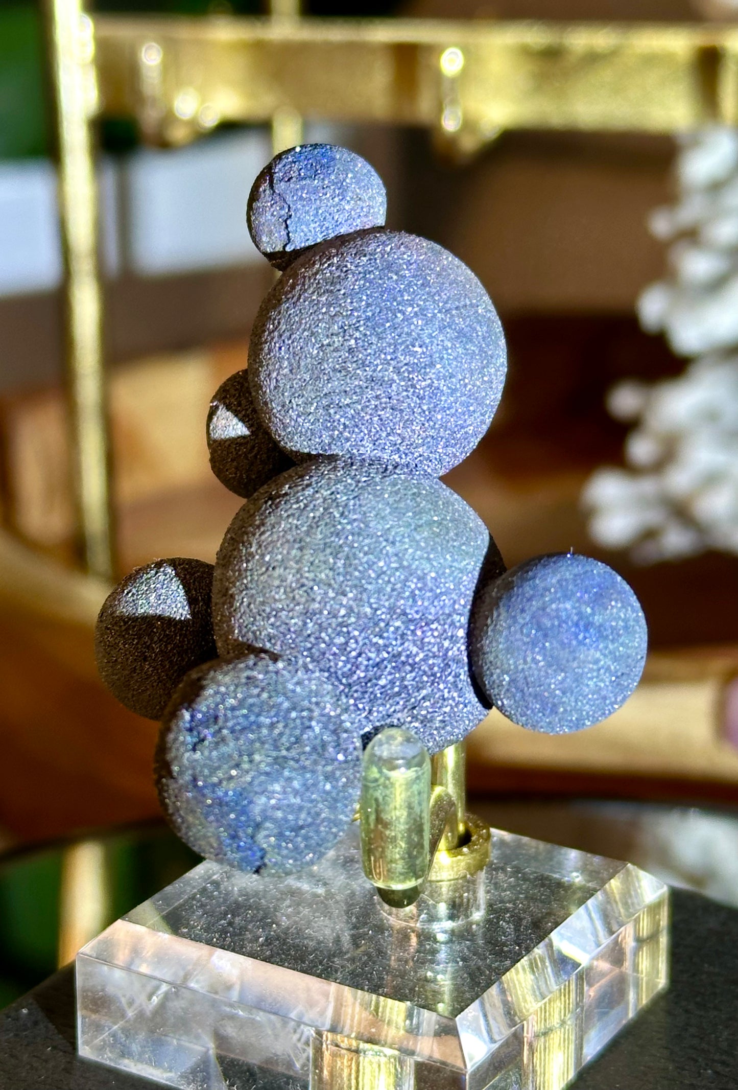 RARE Blue Sparkly Chalcopyrite Balls from Tonglushan Mine China / Dark Blue Iridescent Sparkly