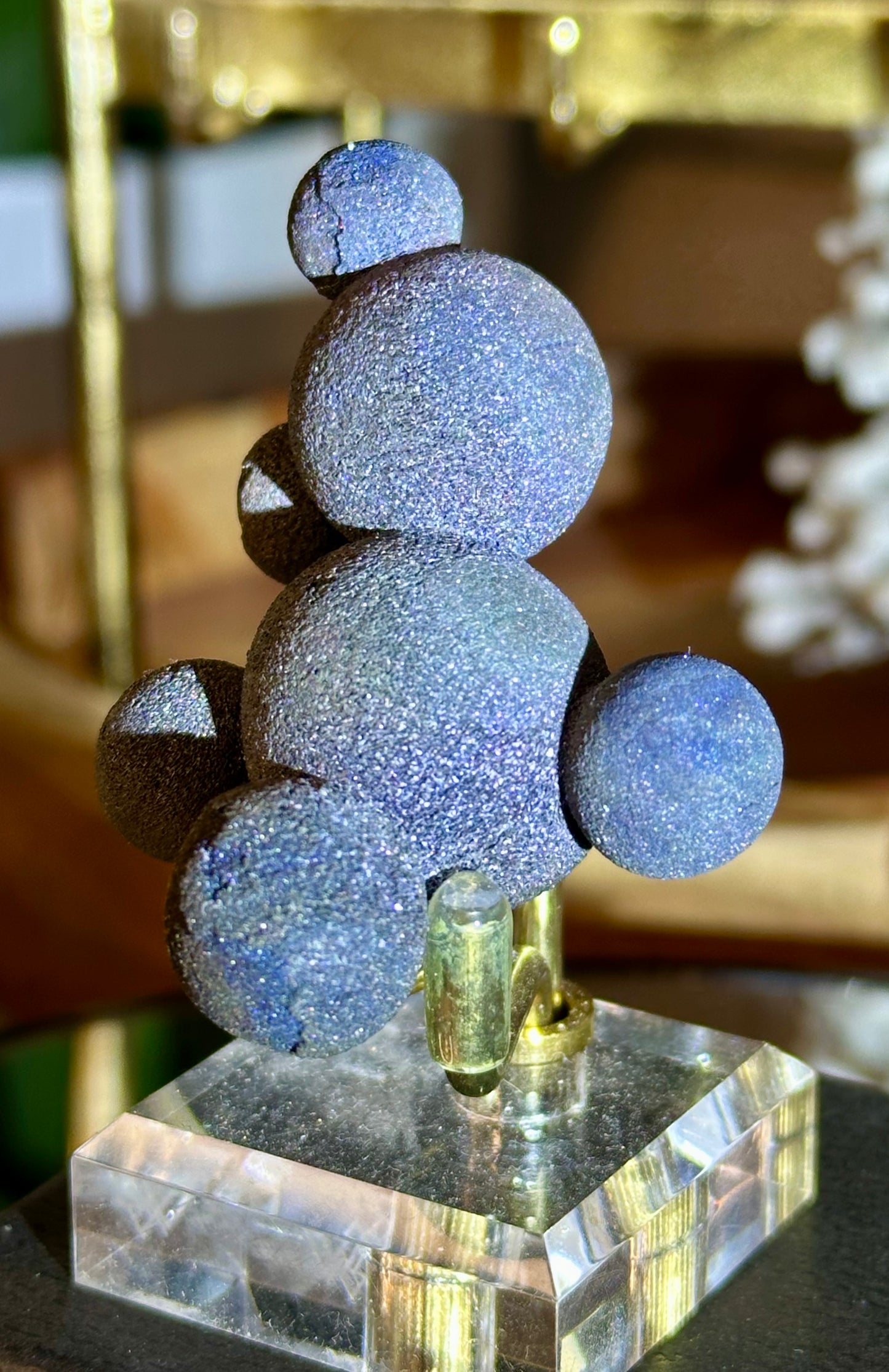 RARE Blue Sparkly Chalcopyrite Balls from Tonglushan Mine China / Dark Blue Iridescent Sparkly