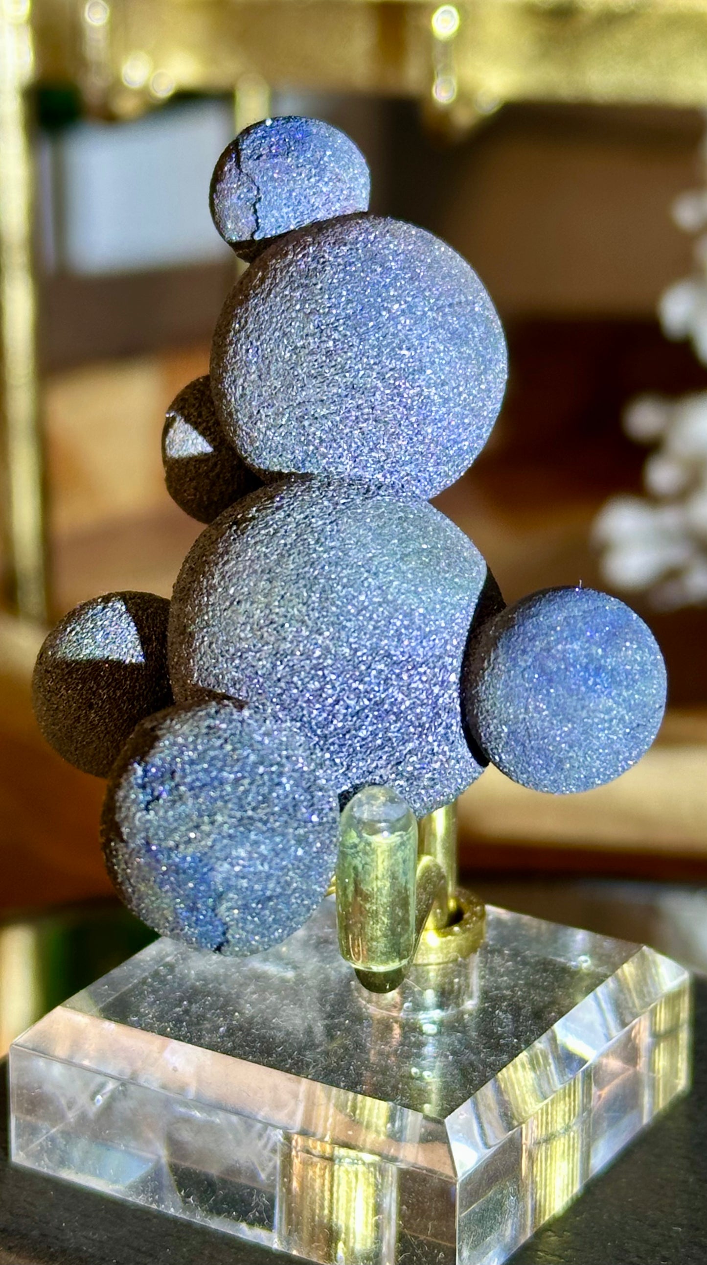 RARE Blue Sparkly Chalcopyrite Balls from Tonglushan Mine China / Dark Blue Iridescent Sparkly